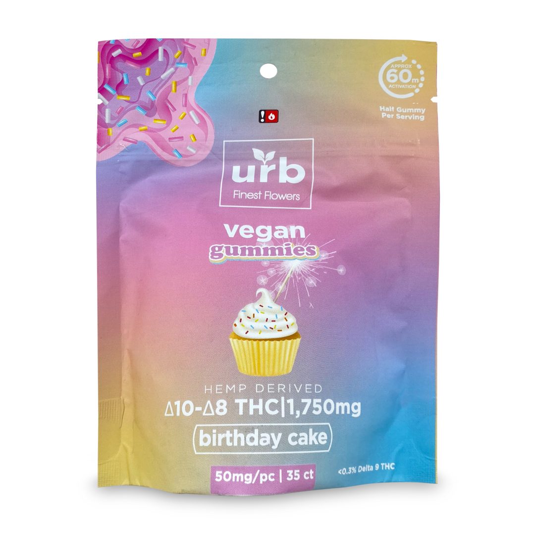 Urb Delta 8 Delta 10 Gummies Birthday Cake 1575 Mg Total Delta 8